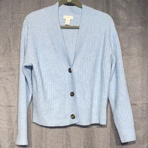 H&M Sky Blue Ribbed Cardigan